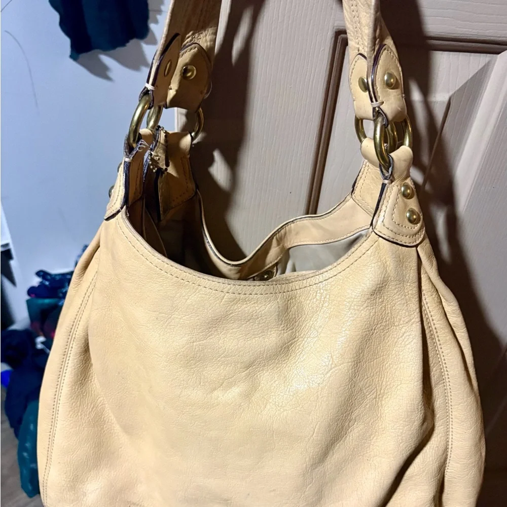 Coach Cream Leather Hobo Bag